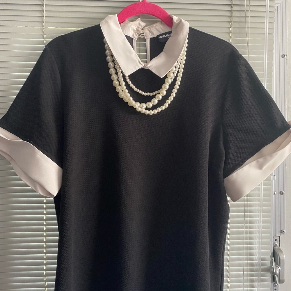 Karl Largerfeld xl knit top with pearls